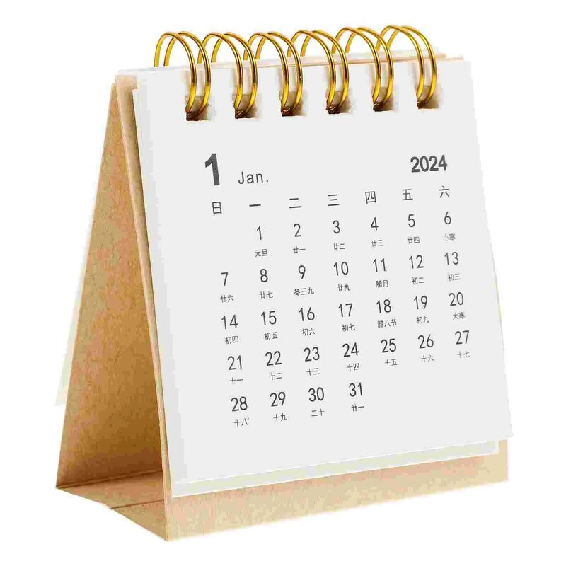 Настольный календарь 2024, настольный ежемесячный откидной настольный мини-календарь для офиса, аксессуар для дома, небольшие настольные календари