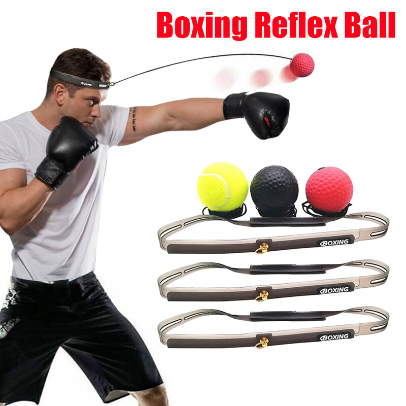 ボクシングリフレックススピードパンチボールボクシングボール敏捷性のためのトレーニングスウェットバンド付きトレーニング機器アクセサリー