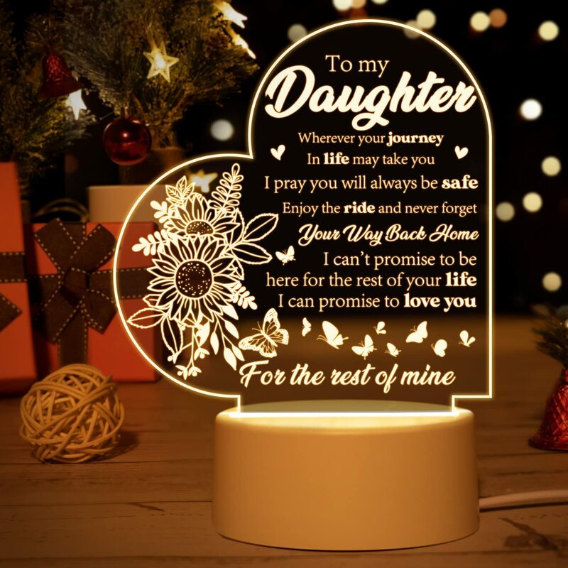 День рождения дочери подарок от мамы, дочери, подарки для акриловых ночных светильников с гравировкой для дочери