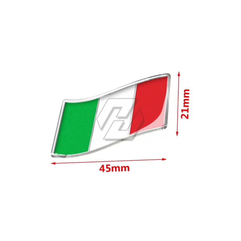 Stiker mobil Aprilia Vespa Ducati Monster, stiker bendera Italia, stiker mobil sepeda motor Italia Resin 3D