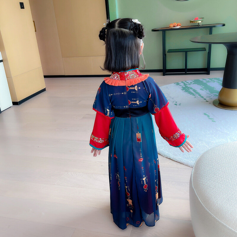 Cô Gái Năm 2022 Mùa Xuân Và Thu Phương Đông Retro Thêu Hanfu Đầm Truyền Thống Trung Quốc Váy Dự Tiệc Tối Hiệu Suất Đầm Vestido