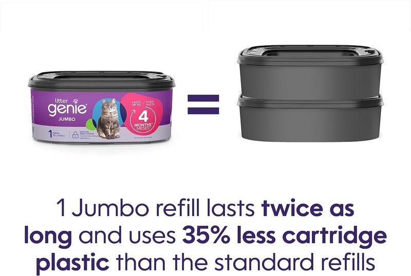 XL+ Pail | Cat Litter Waste Disposal System for Odor Control | Includes 1 Jumbo Refill Bag
