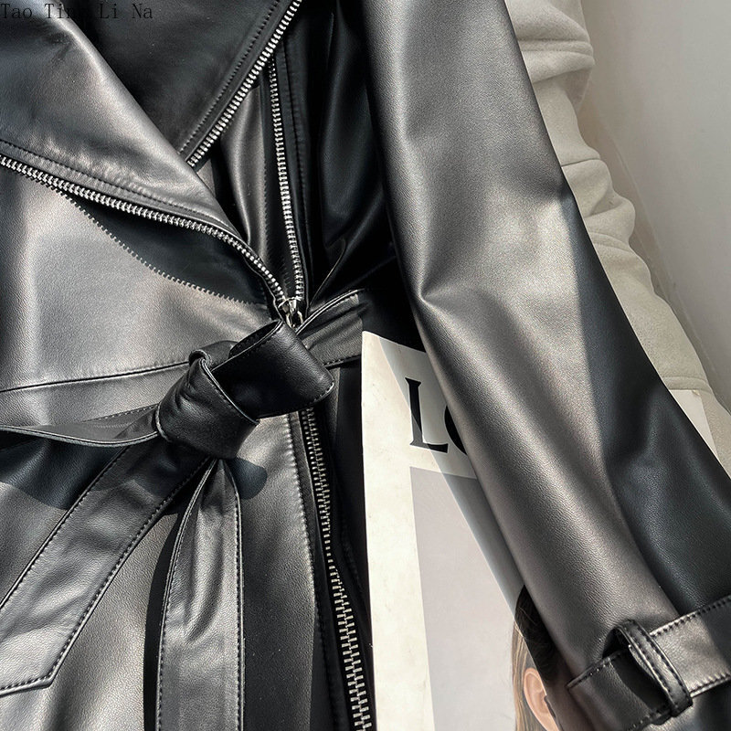 2023 donne nuova giacca allentata in vera pelle di pecora sottile vera pelle di pecora cappotto W12
