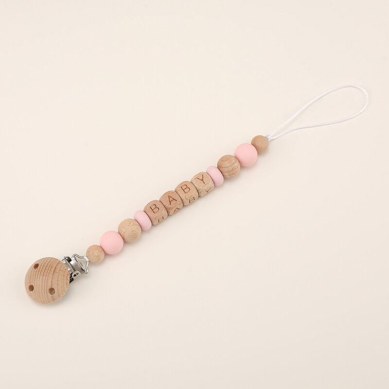 Clips para chupete de bebé, cadena con nombre personalizado, sin BPA, Morandi, Color falso, soporte para pezón, juguetes de dentición, accesorios para chupete