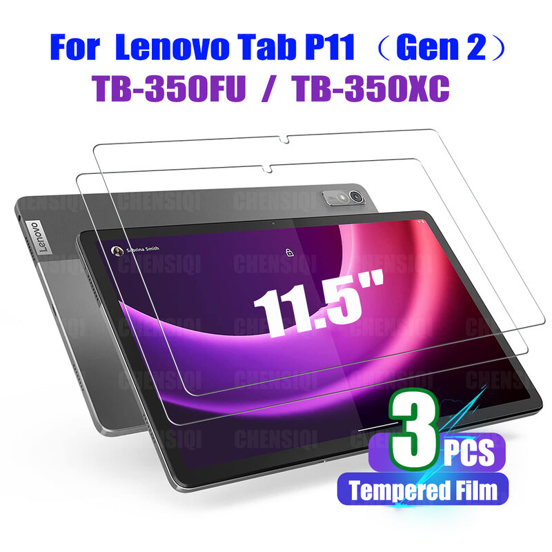 Screen Protector for Lenovo Tab P11 2nd Gen (11.5") Tempered Glass Film for Lenovo Tab P11 Gen 2 TB-350FU TB-350XC