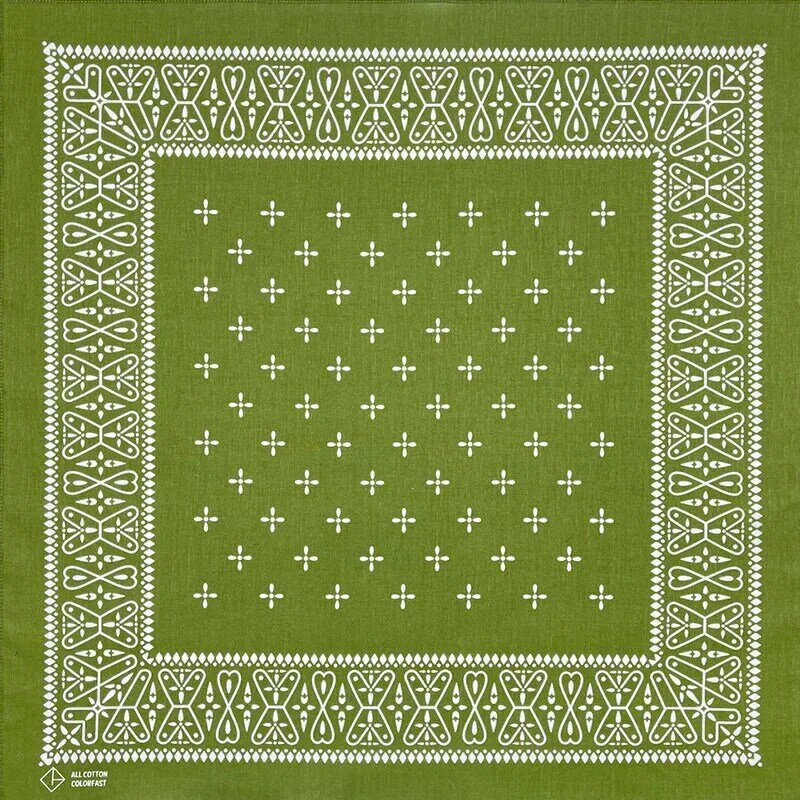High Quality New Design Hip Hop Olive Green Cotton Square Scarf Sailor Bandana Scarf Anchor Print Headband Paisley Gifts Unisex