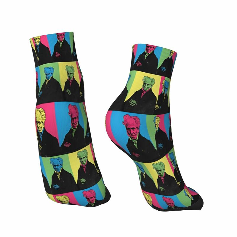 Arthur Schopenhauer Pop Art Ankle Socks Male Mens Women Winter Stockings Hip Hop
