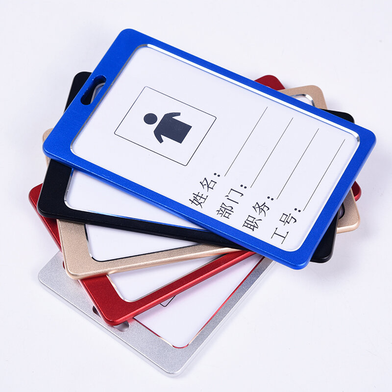 Logam Card Holder dengan Lanyard untuk Lulus Kartu Credential Pintu Lulus Penutup untuk Lencana Klip Aksesoris Kantor