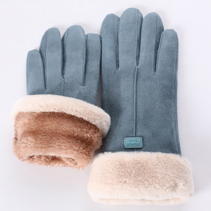 Новинка 2022, модные женские перчатки на осень и зиму, милые пушистые теплые варежки, варежки с закрытыми пальцами, женские уличные спортивные женские перчатки, перчатки для экрана