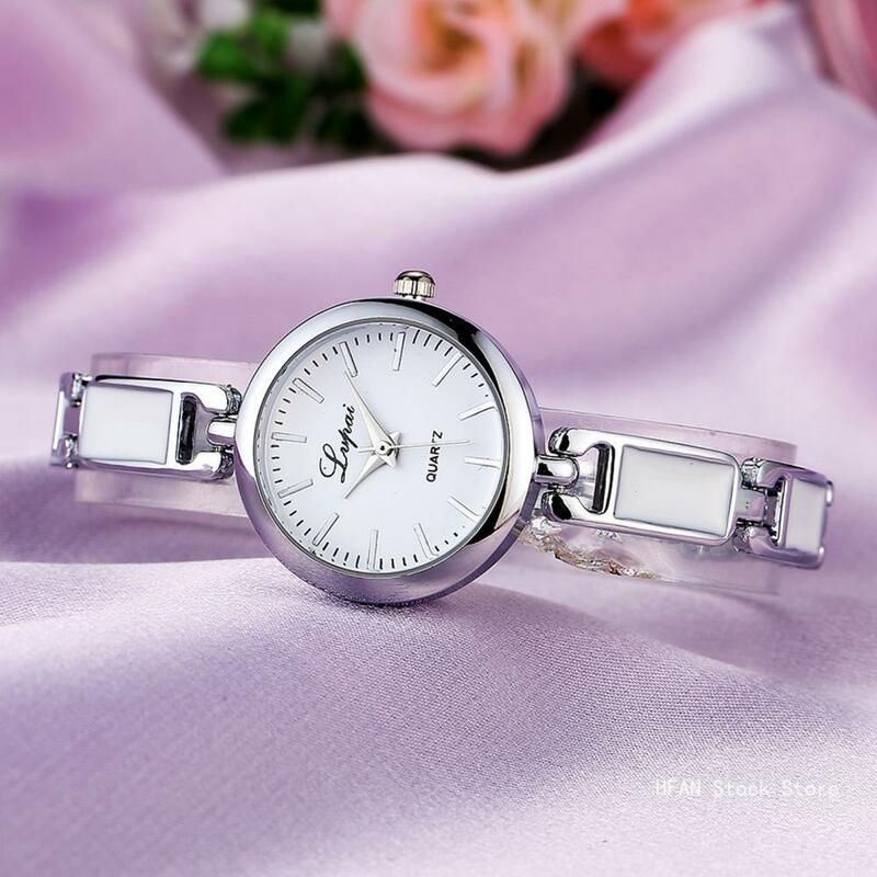 Women Quartz Watch Bracelet Round Hand Quartz Movement Elegant Gift Fashion Jewelry Ladies Girls Wristwatch Daily Wear