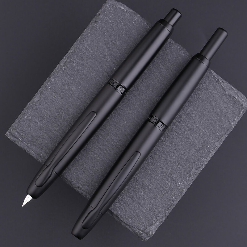在庫あり! Mjohn a1プレス万年筆、格納式極細ペン先0.4mmメタルクリップ付き/手書き用クリップギフトインクペンなし