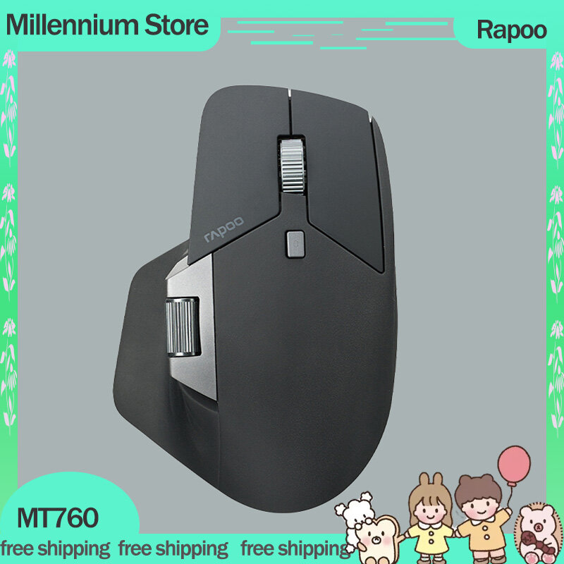 Rapoo Mouse Gamer MT760, Mouse Gaming Bluetooth nirkabel ringan 3Mode 2.4G 11 tombol e-sport untuk hadiah Windows