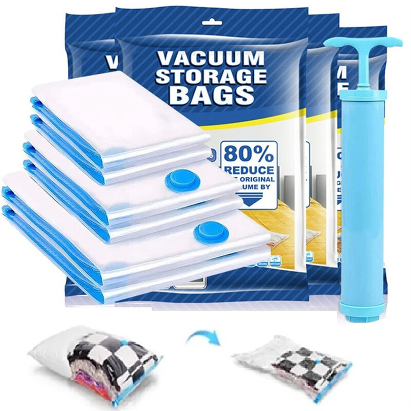 Vacuum Storage Bags More Space Save Compression Travel Seal Zipper for Clothes Pillows Bedding Closet Home Organizer