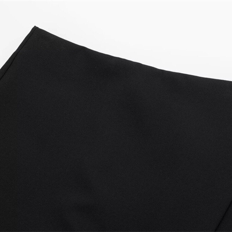Шикарная облегающая юбка с высокой талией зимой, 23 новых Шорта, однотонные, минималистичный дизайн, свободные облегающие прямые штанины