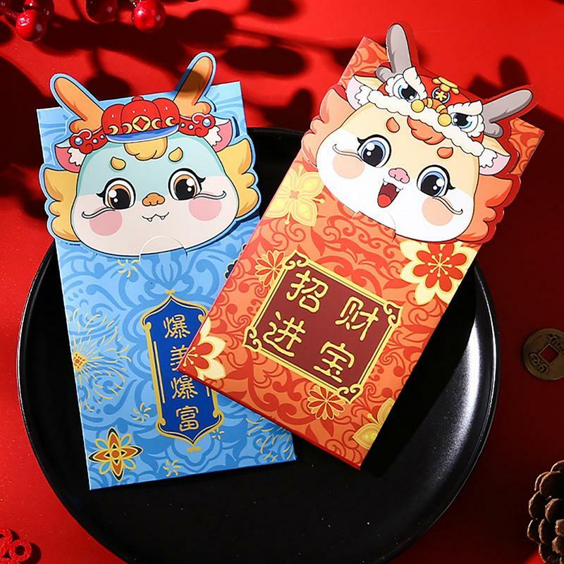 4pc niedlichen Drachen jahr rote Umschläge Frühlings fest Geld Taschen chinesischen Stil Glücks paket Cartoon Geschenkt üte für Geburtstag Frühling
