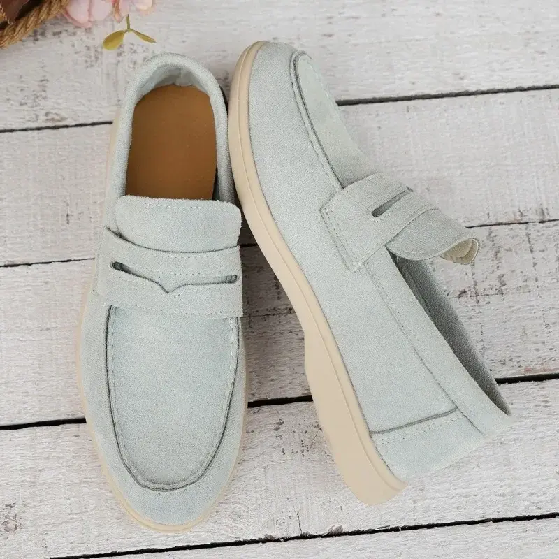 2024 Spring New Fashion Shoes for Women Casual Suede Shoes Female Luxury Brand Soft Round Toed Slip on Walking Shoes Zapatos
