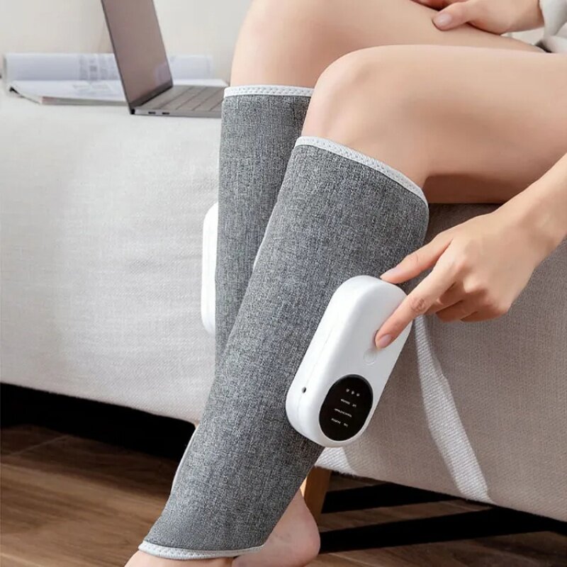 Dispositivo de perna elétrica sem fio, Airbag de pressão do ar, compressa quente, massageador de bezerro de carregamento USB