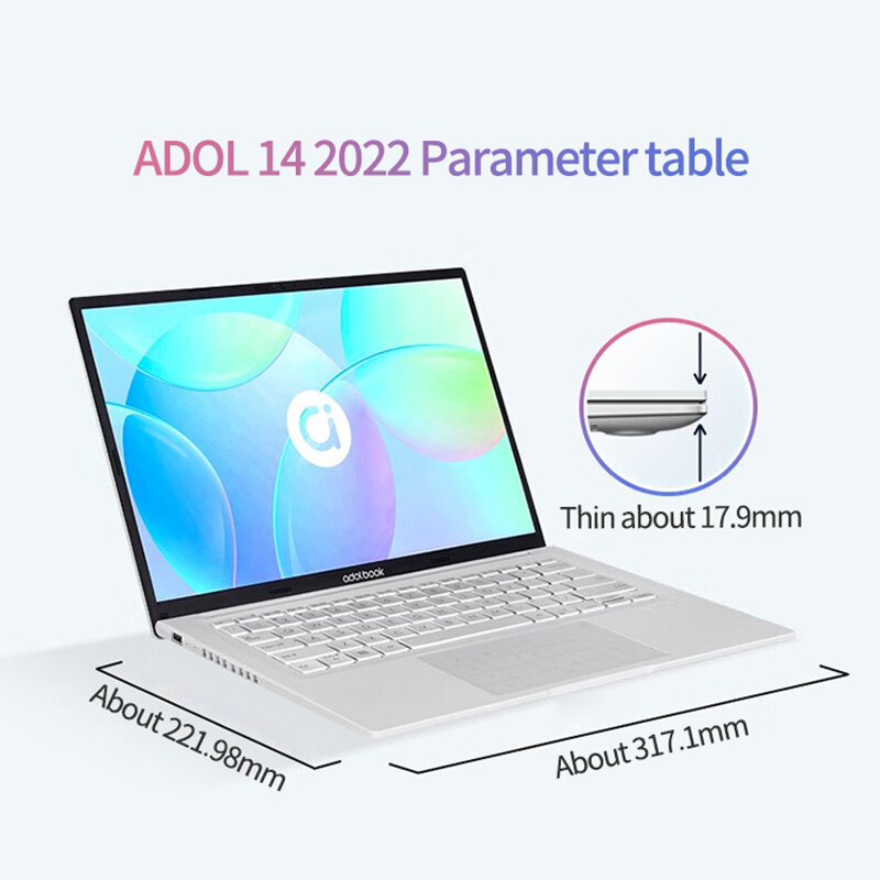 Asus Adolbook14スリムラップトップ12thインテルCorei5 12500h 16グラムram 512グラムssd 2.5 18k/2.8 18k 14インチオフィスのノートパソコン
