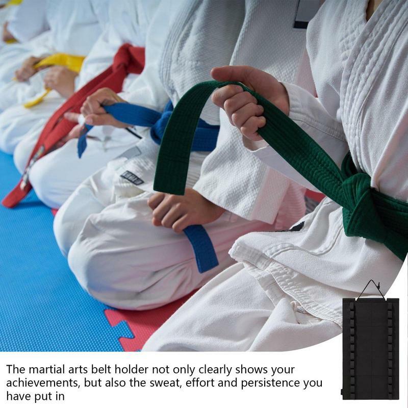 Martial Arts Belts Organizer Karate Belt Display Holder Durable Rack Wall Hanging Taekwondo Belt Storage Bag For Muay Thai Judo