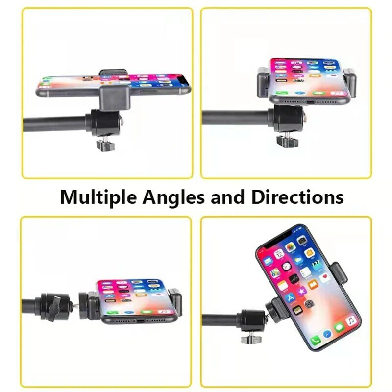 Overhead Tripod with Ring Light Table Tabletop Shooting Stand Tripods with Mobile Phone Holder Boom Arm for Nail Art Photography