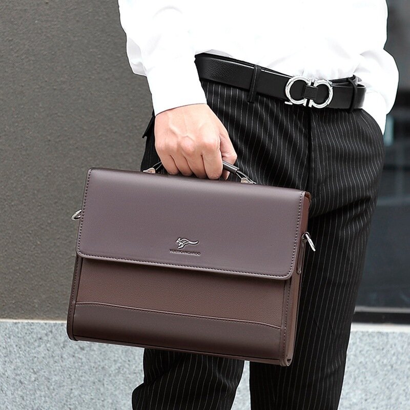 Vintage بولي Leather جلد الرجال حقيبة حقيبة حقيبة يد التنفيذية للمستندات الذكور الأعمال الكتف رسول حقيبة كمبيوتر محمول حقيبة للرجل
