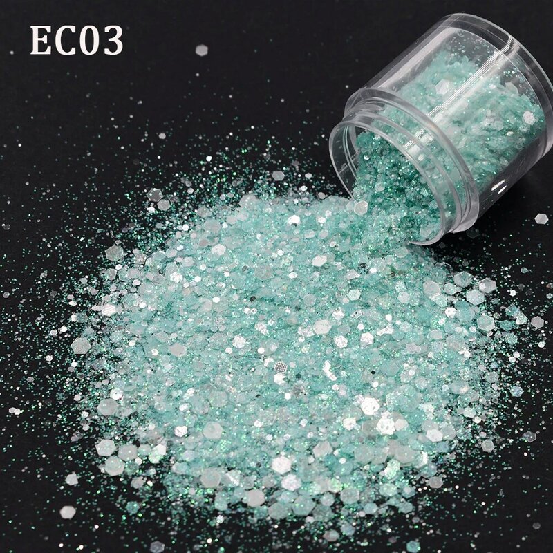 20 G/zak Hoge Sparkle Chunky Mixes Glitter Iriserende Opal Clear Glitter Nail Art Decoraties Levert Accessoires