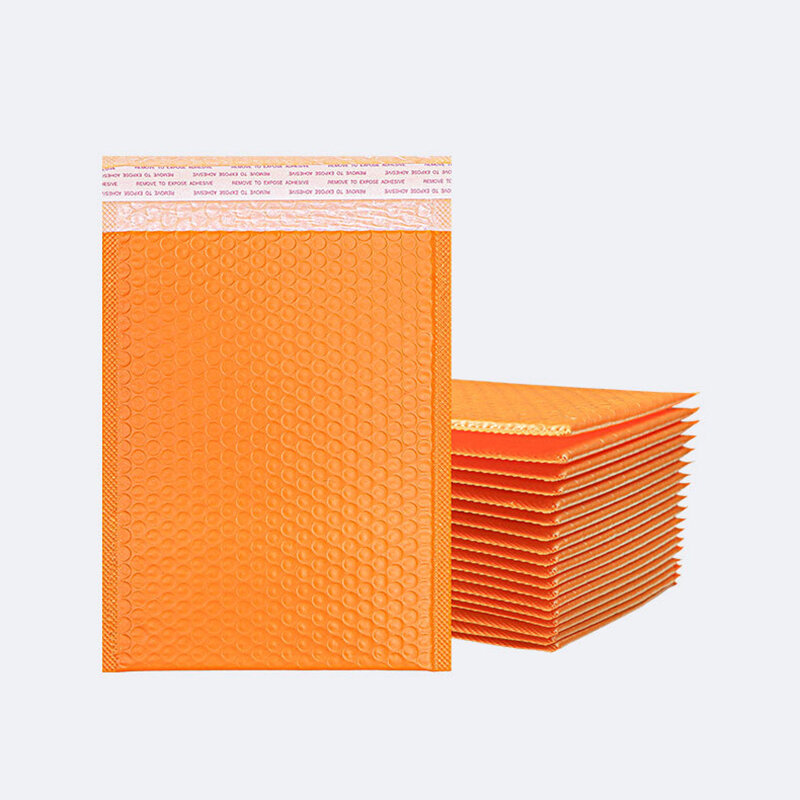 100ชิ้น7ขนาดฟองซองจดหมายสีส้มกระเป๋าใส่ของโพลีสำหรับกันน้ำแนวธุรกิจซองจดหมายเครื่องประดับ/ของขวัญถุงจัดส่ง