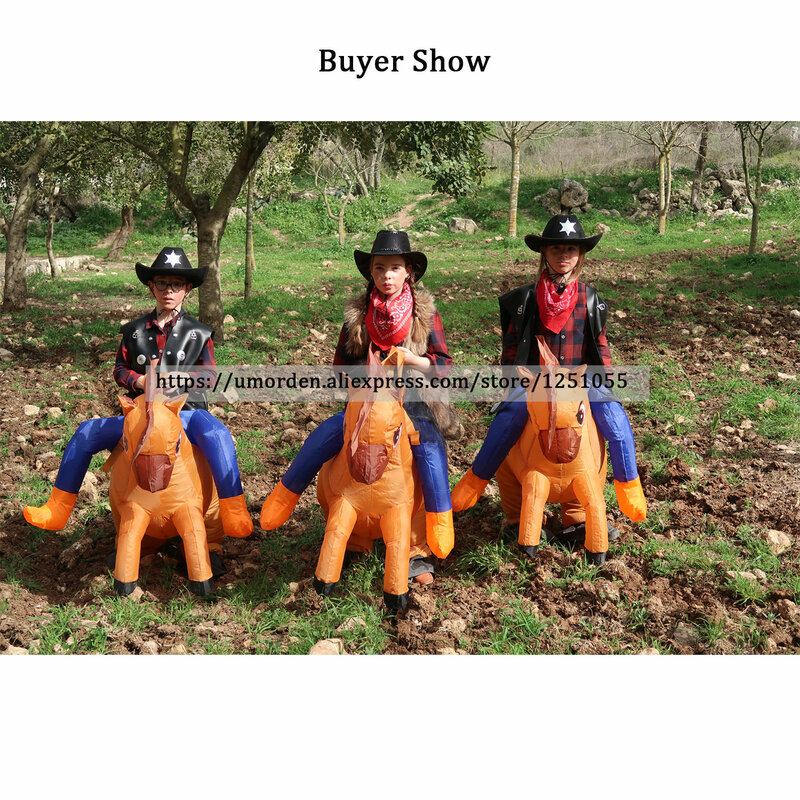 Crianças criança inflável cavalo traje cosplay meninas meninos cowboy montar cavalo engraçado dia das bruxas purim festa inflado vestuário disfraces