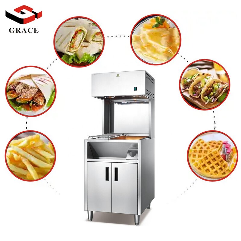 Chips aquecido gabinete Display aquecedor, free standing, comercial cozinha equipamentos, batatas fritas aquecimento estação