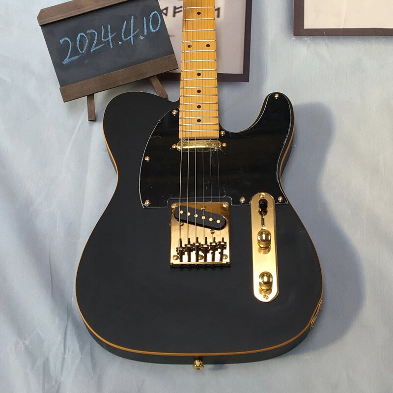 In stock 6strings electric guitar free shipping Gold hardware Matte black guitar Order and free shipping guitarra