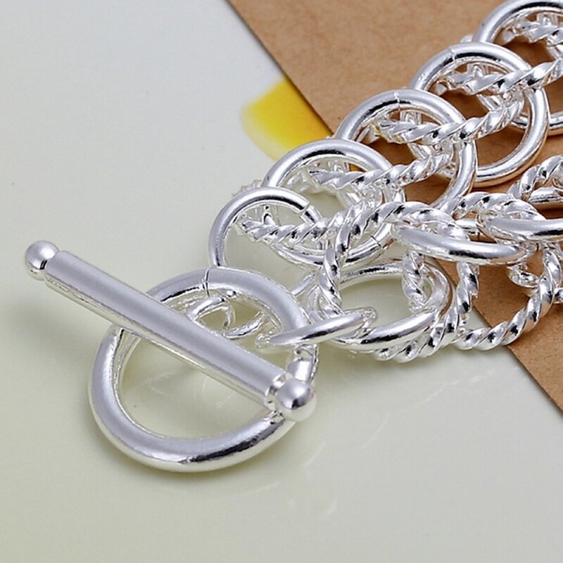 925 Stempel Zilveren Charme Mode Mooi Voor Vrouwen Dame Bruiloft Verfijnde Geometrie Tot Armbanden Sieraden Gratis Verzending Groothandel