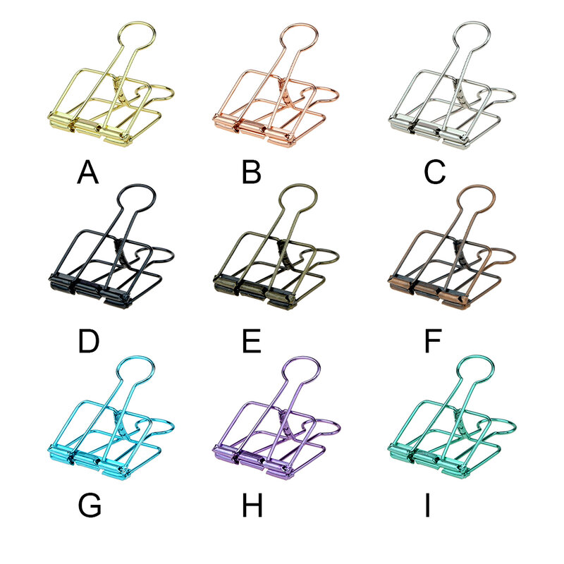 20 Pieces Metal Paper Clip Electroplated Solid Color Home School Examination Papers Clips Accessories Blue 51mm
