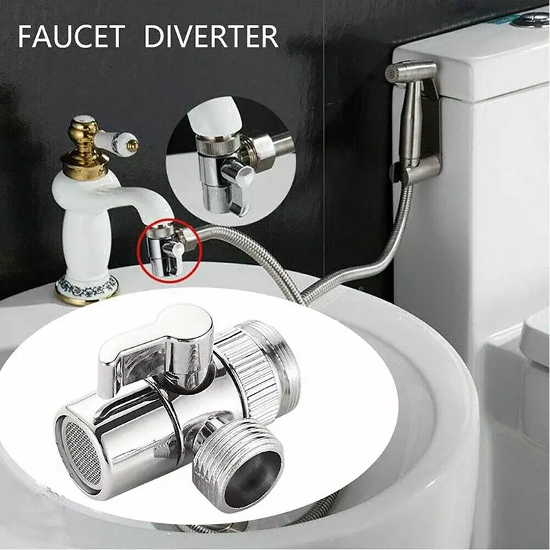 Zinc Alloy Switch Faucet Adapter Kitchen Sink Splitter Diverter Valve Water Tap Connector Toilet Bidet Shower Kichen Accessories