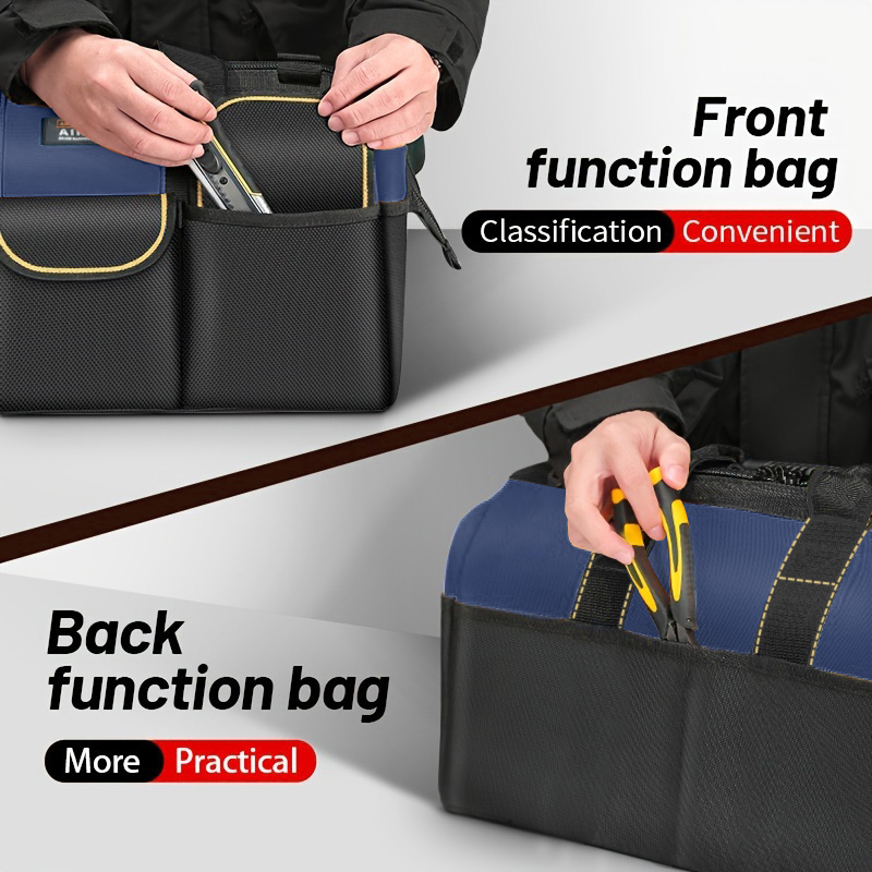 Airaj กระเป๋าเครื่องมืออเนกประสงค์, กระเป๋า1680D ช่างไฟฟ้ากันน้ำและทนต่อการสึกหรอความจุสูง