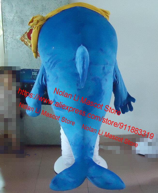 Materiale EVA di dimensioni per adulti di alta qualità Costume da mascotte delfino blu e giallo vestito da cartone animato festa di compleanno Cosplay Masquerade 1002