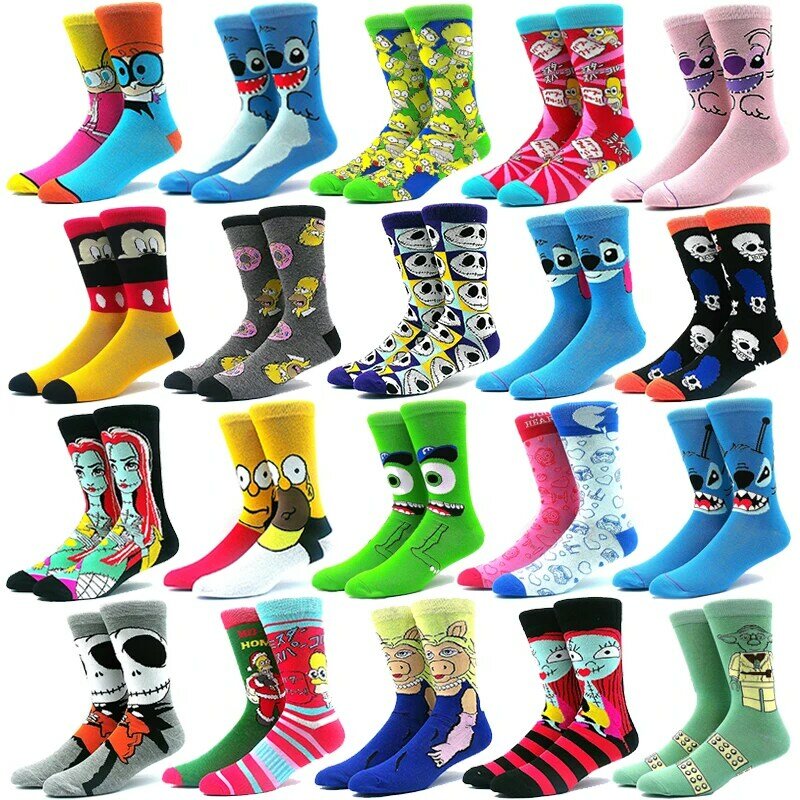 2023 Funny Socks Hot Selling High Quality Anime Socks Men's Women's Funny Socks Personality Fashion Men's Socks Cartoon Socks