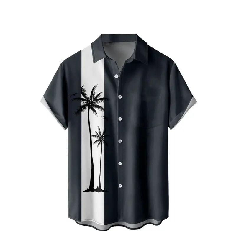 남성용 라펠 셔츠, 여름 반팔, 하와이 맞춤형 패턴, 3D 인쇄, 일상 캐주얼 작업, 휴가 편안한 디자인