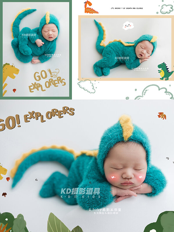 Lua cheia dinossauro roupas para bebê, fotografia adereços, recém-nascidos Photography Studio Photo Shoot, novo produto