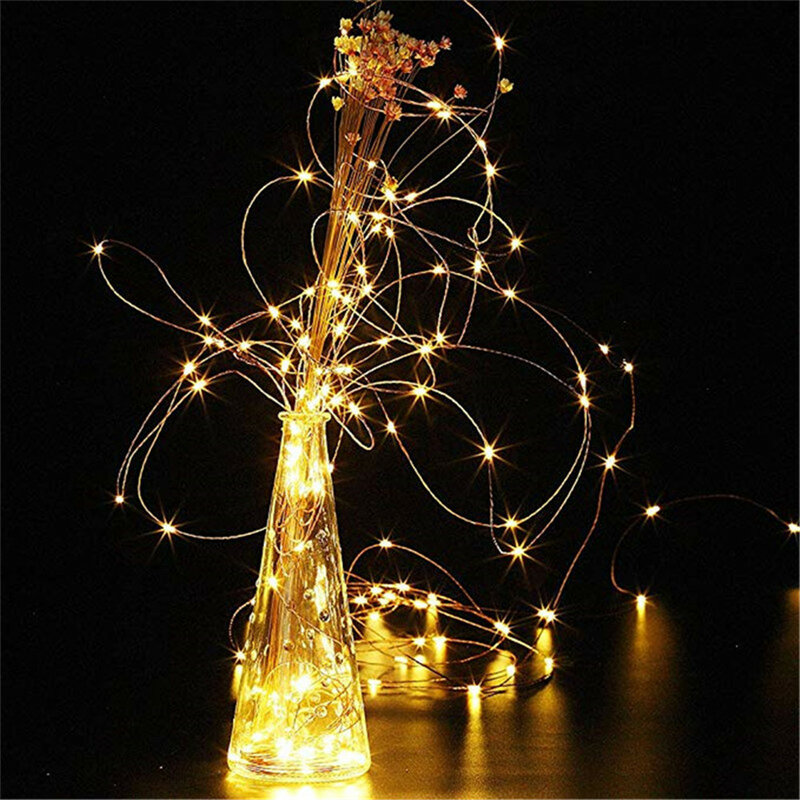 5pcs 10pcs 2M Copper Wire LED String Lights Holiday Fairy Lights Garland Christmas Tree Decor Wedding Party DIY Natal Navidad