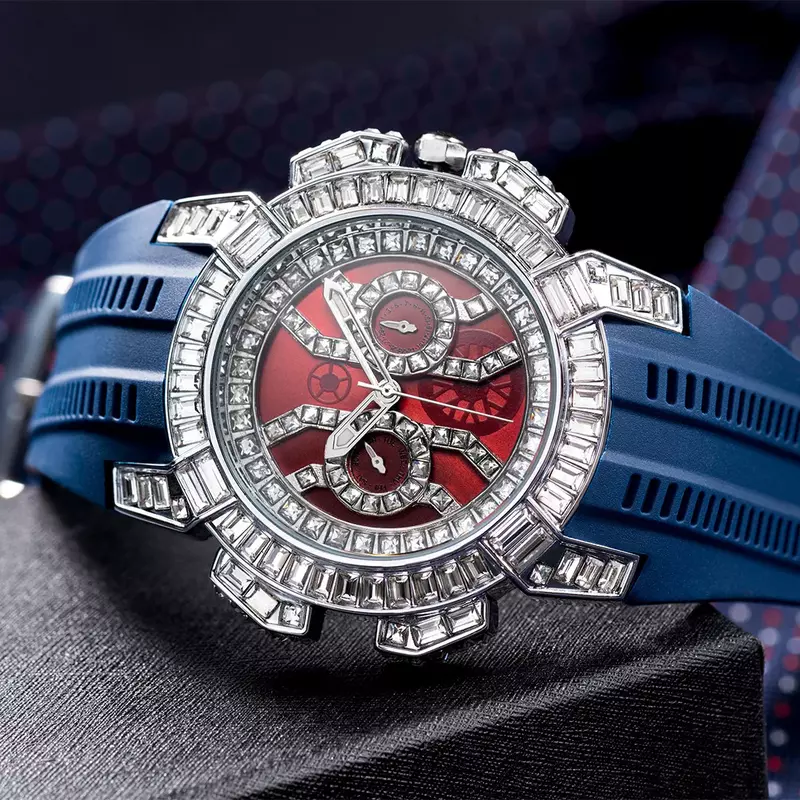 Крутые дизайнерские часы для мужчин в стиле хип-хоп, Роскошные блестящие мужские часы с бриллиантами, кварцевые наручные часы, водонепроницаемые золотые часы Relojes Hombre
