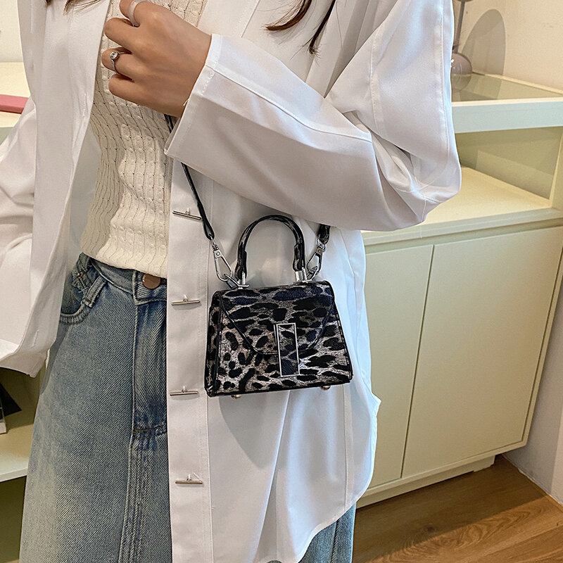 LEFTSIDE Cute Mini Leopard PU Leather Crossbody Bags for Women 2024 Y2K Trend Female Korean Fashion Lady Shoulder Bag Handbags