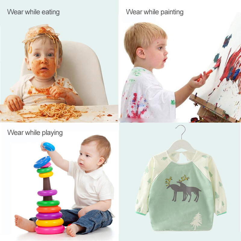Baby stuff maluch szalik chustka na szelkach z długim rękawem lub krótkim rękawem śliniak dla niemowląt wodoodporny zmywalny