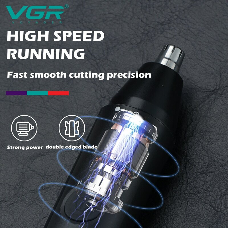 VGR-recortador de pelo de nariz profesional, Mini recortador de pelo eléctrico 2 en 1, recargable, resistente al agua, V 613