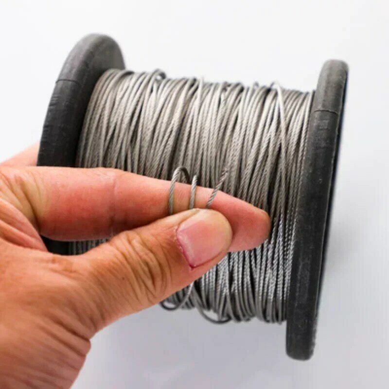 50 meter 0,5-3mm PVC Beschichtet Flexible stahldraht Seil Weiche Kabel Transparent Edelstahl Wäscheleine
