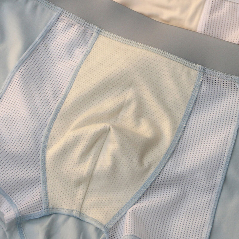 Boxer en maille patchwork pour homme, taille moyenne, respirant, U-convexe, poudres, slips, caleçons, sous-vêtements, culottes, 1 pièce