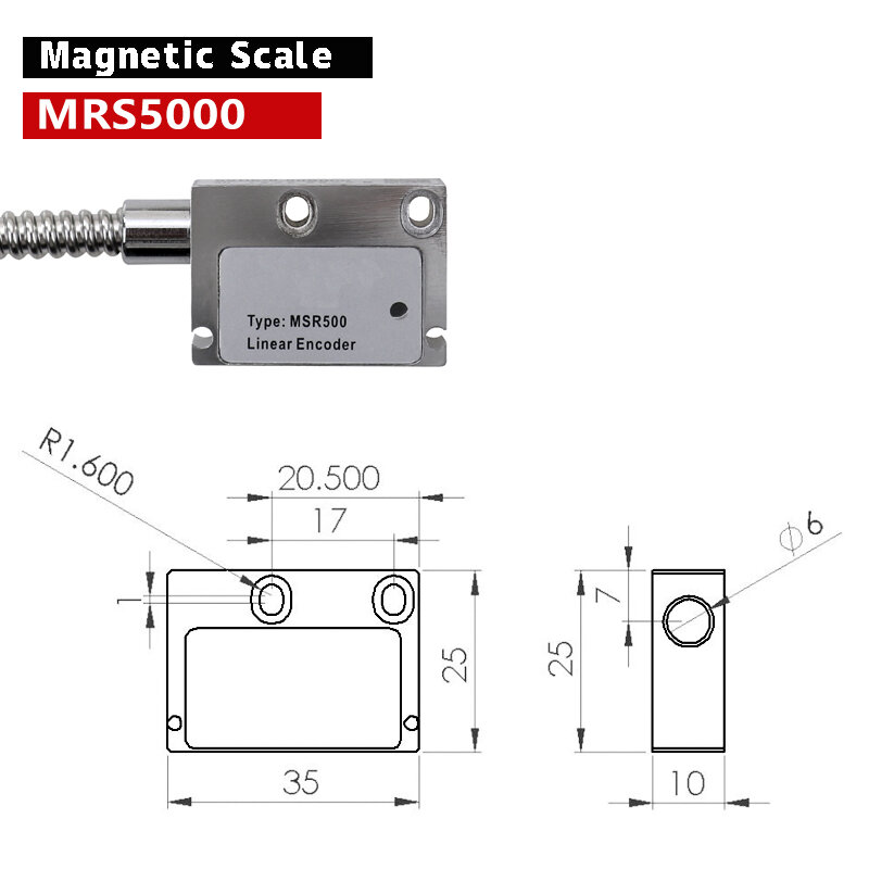 Ibb MSR5000 Magnetische Raspen Schaal Magnetische Sensor Lineaire Verplaatsing Sensor Resolutie 0.005Mm Lengte 2000Mm 3000Mm 4000Mm etc