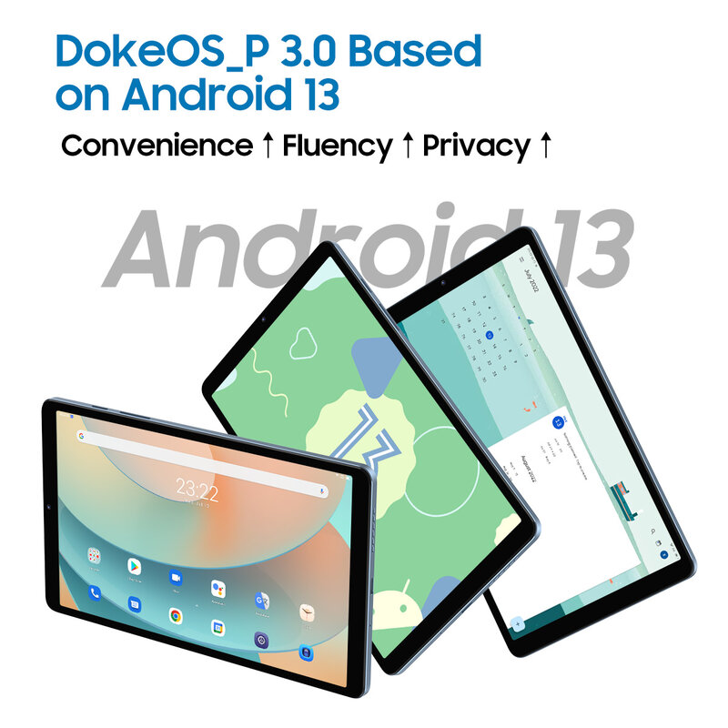 Blackview Tablet Android 13, Tablet 6GB 128GB 8.68 inci T606 Octa Core Baterai 6050mAh 2.4G/5G WiFi 8MP kamera belakang 4G Tablet PC