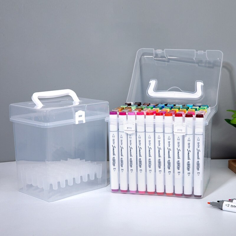 2022 nova caneta marcador organizador caso à prova dwaterproof água colorido marcador caixa de armazenamento multi-slot grande capacidade para a escola do estudante da menina do menino