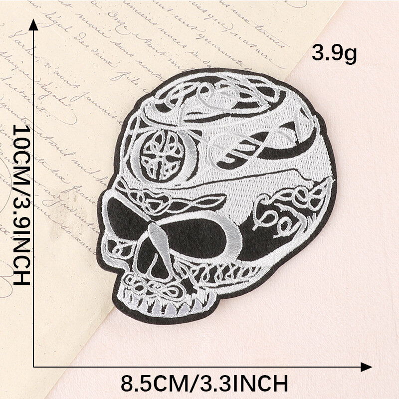 Skull Letter Embroider Badge Sew Sticker Adhesive Patch DIY Fabric Heat Label for Cloth Jeans Skirt Backpack Repair Fast Iron