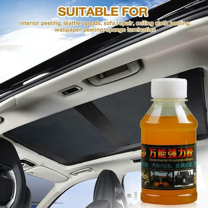 Pegamento líquido de secado rápido para reparación de techo de coche, adhesivo fuerte portátil para reparación de muñecas de cuero y poliéster, 100ml